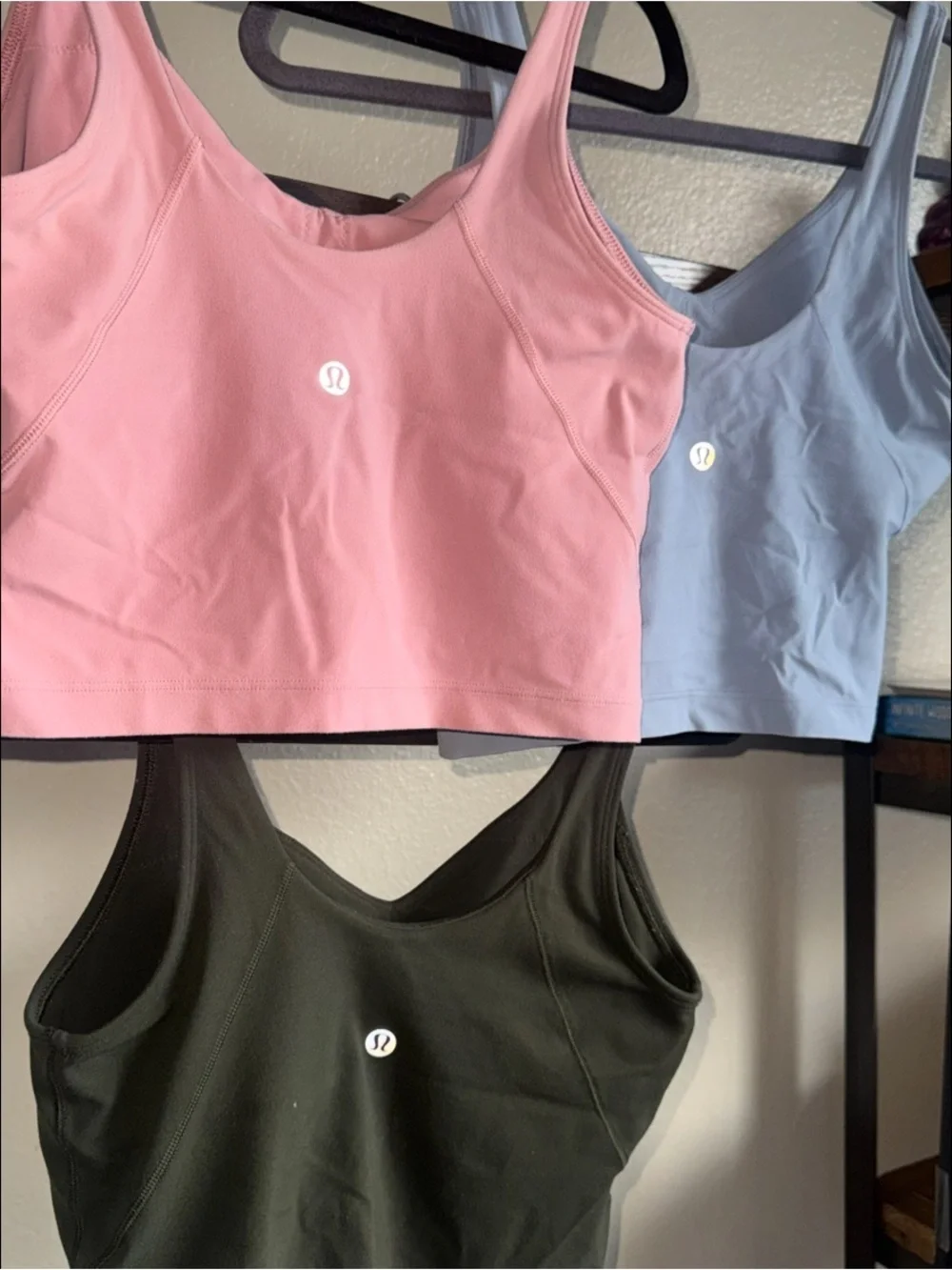 3-Pack Lululemon Align Tanks (2021):  Olive, Blush Pink, Light Blue